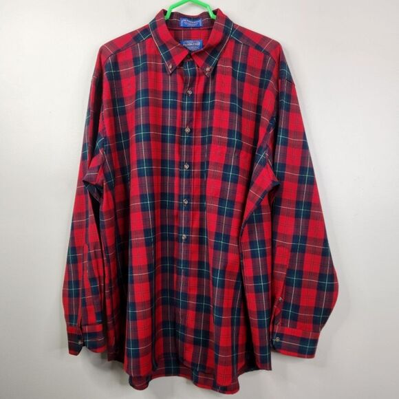 Pendleton Virgin Worsted Wool Authentic Ruthven Tartan Button Down Shirt XL - Picture 1 of 5